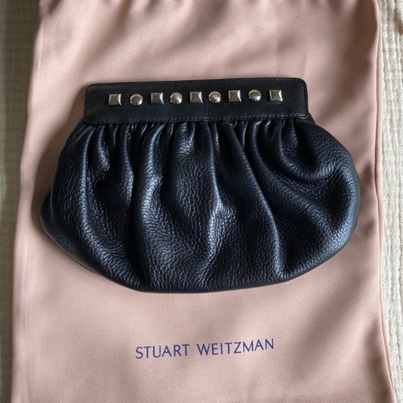 Authentic Stuart Weitzman black leather clutch, size approximately 9,5 - 6,5 “ - Picture 3 of 7
